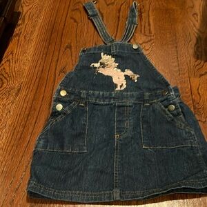 Denim Unicorn Kids Overall Skirt